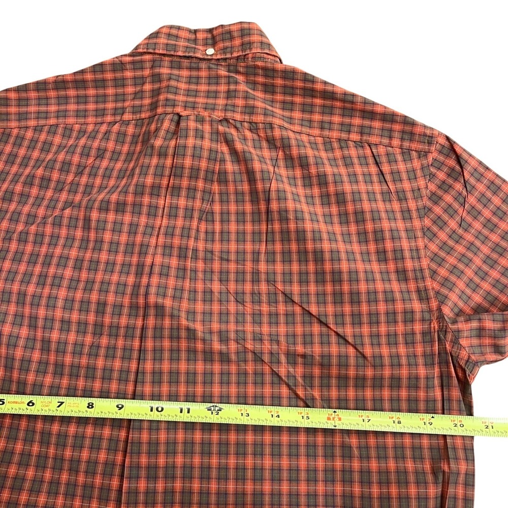 Ralph Lauren Rugby University Button Down Shirt Mens M Orange Plaid Long Sleeve - Picture 11 of 12